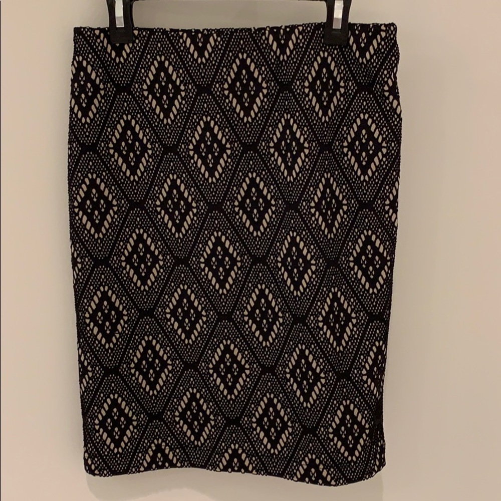 Black and Tan Lace Pencil Skirt by Renee C.